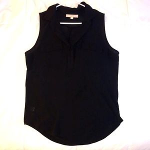 LOFT Black Sleeveless Blouse, L